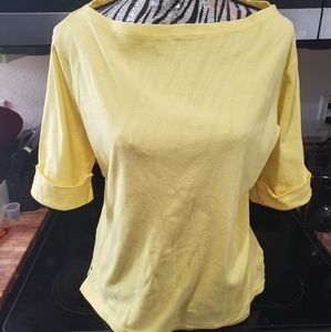 Ralph Lauren  plain yellow cuffed short sleeve